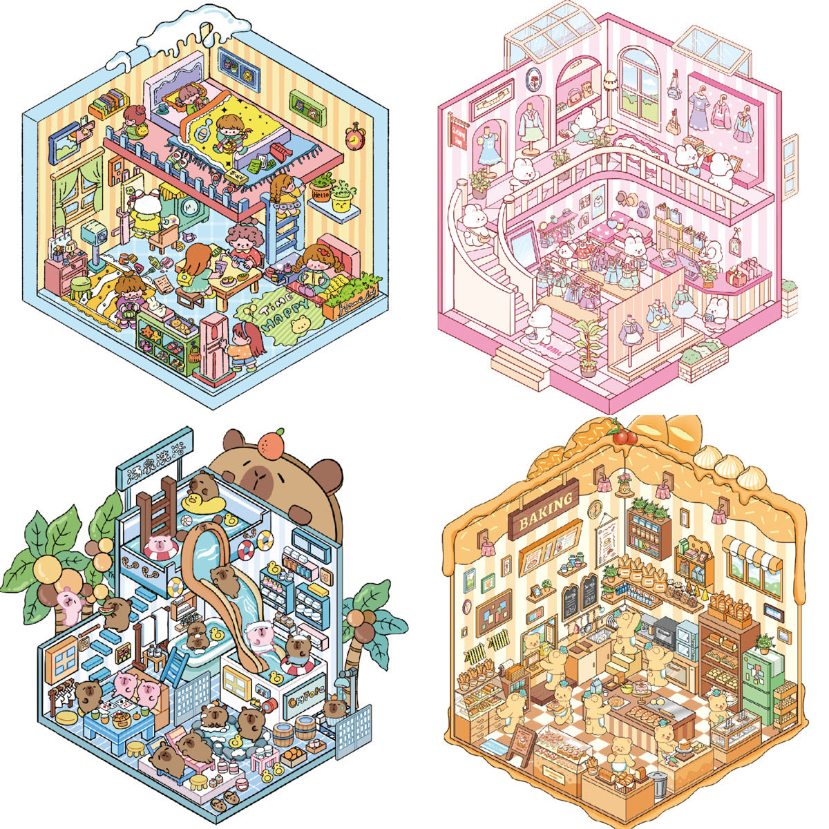 DIY Miniature House 3D Sticker Scene