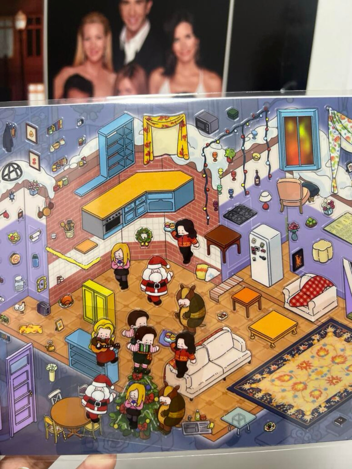 Christmas Friends 3D Sticker Scene
