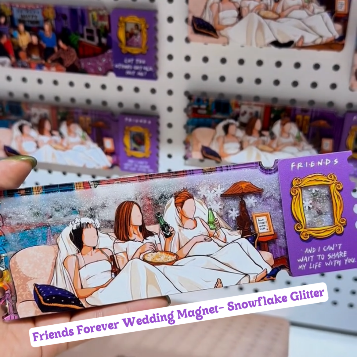 FRIENDS Christmas & Wedding Theme Glitter Magnets