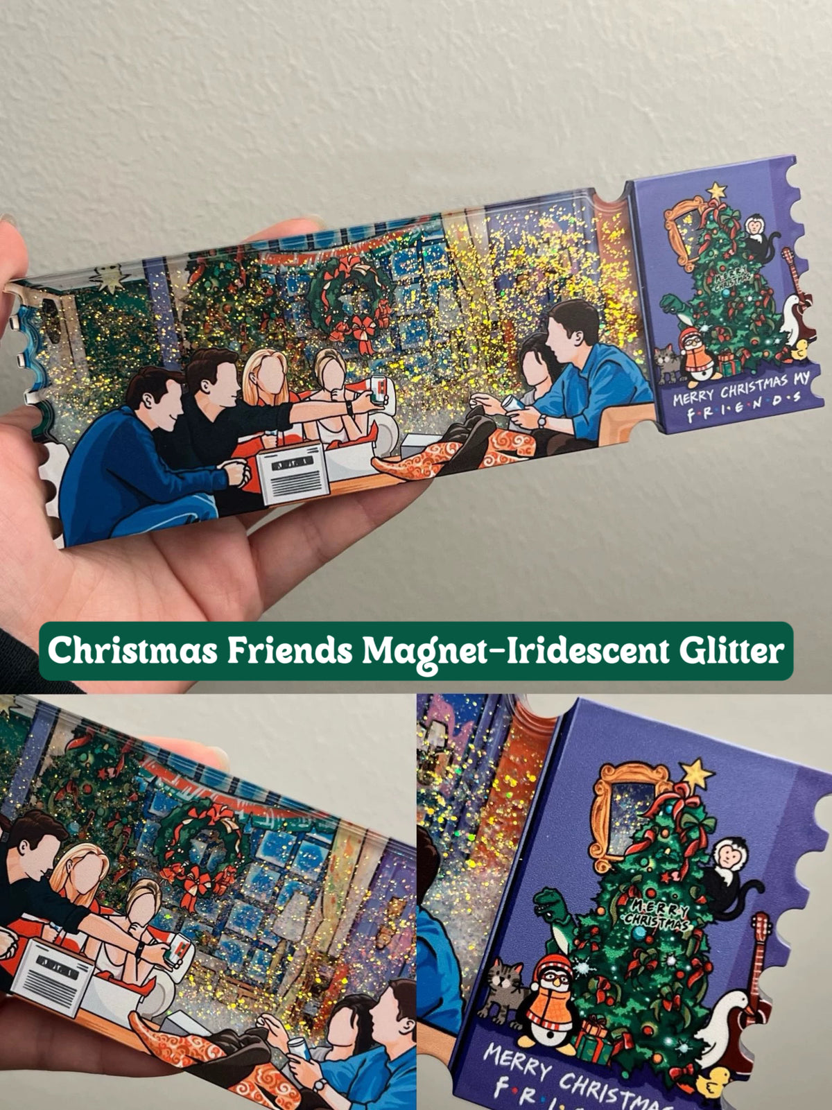 FRIENDS Christmas & Wedding Theme Glitter Magnets
