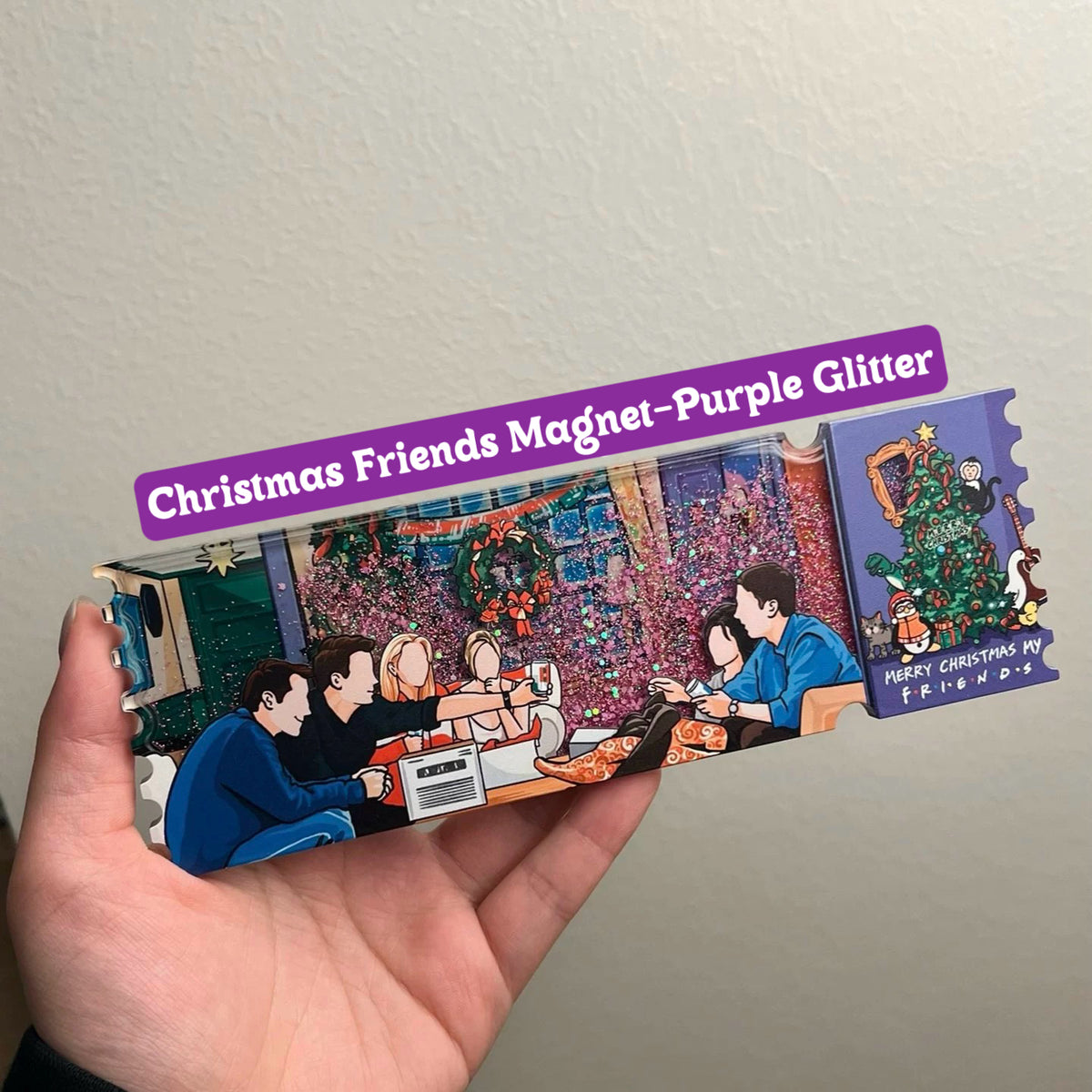 FRIENDS Christmas & Wedding Theme Glitter Magnets