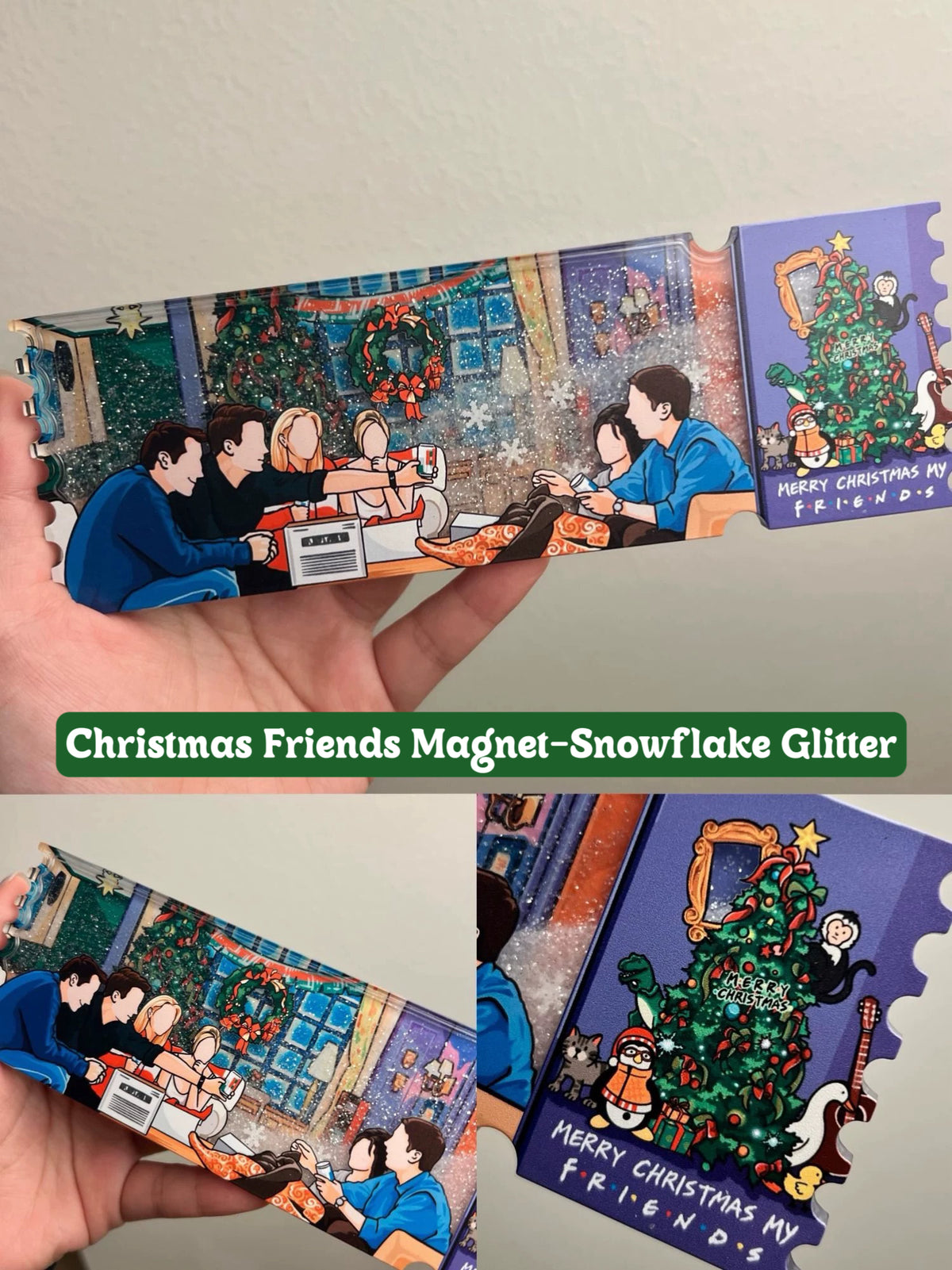 FRIENDS Christmas & Wedding Theme Glitter Magnets