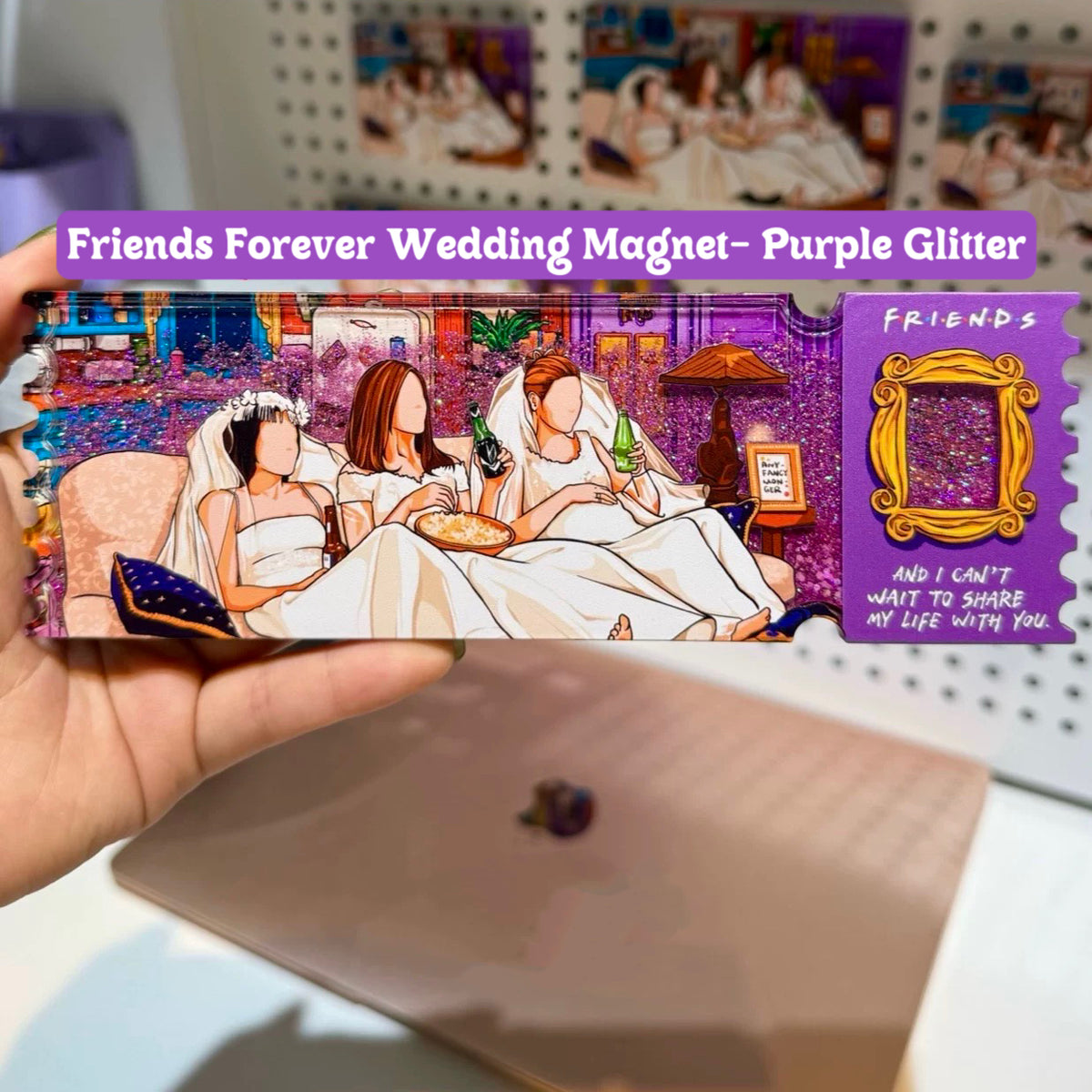 FRIENDS Christmas & Wedding Theme Glitter Magnets