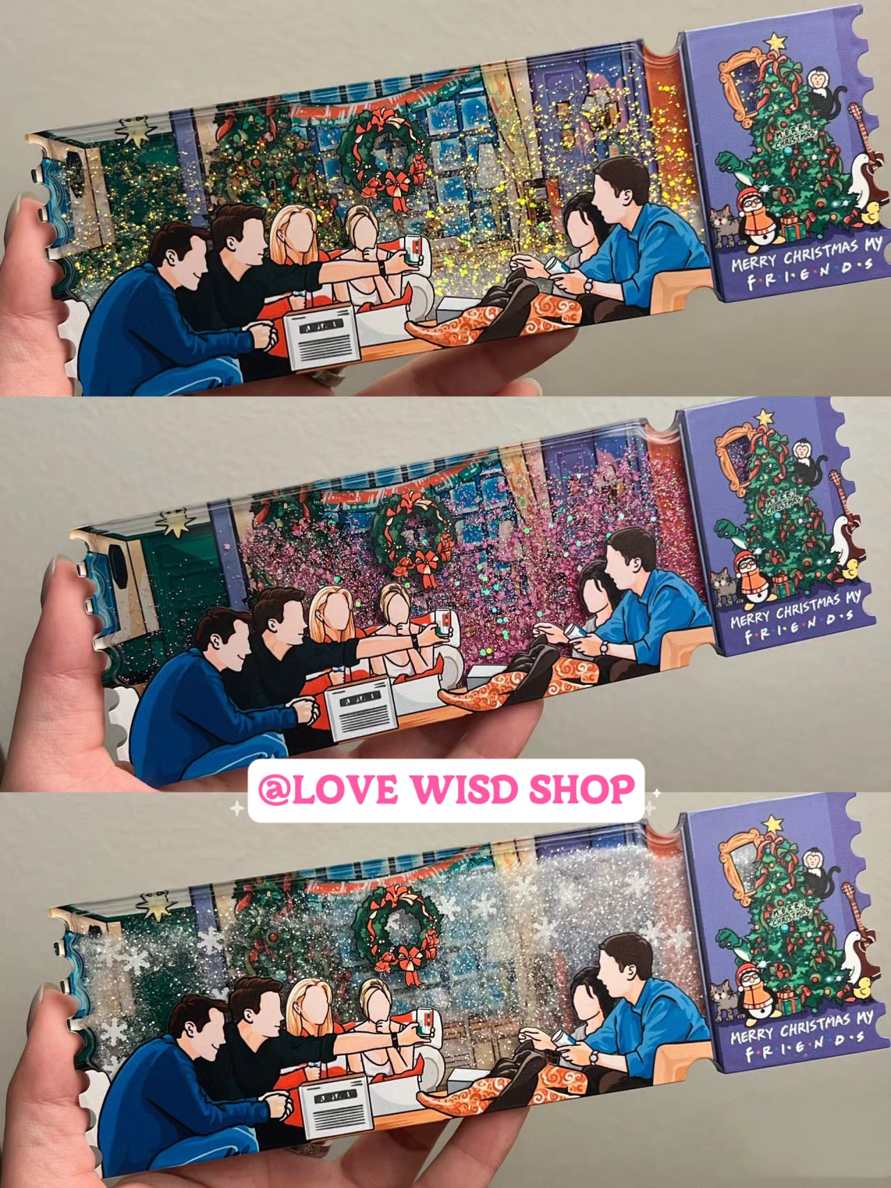 FRIENDS Christmas & Wedding Theme Glitter Magnets