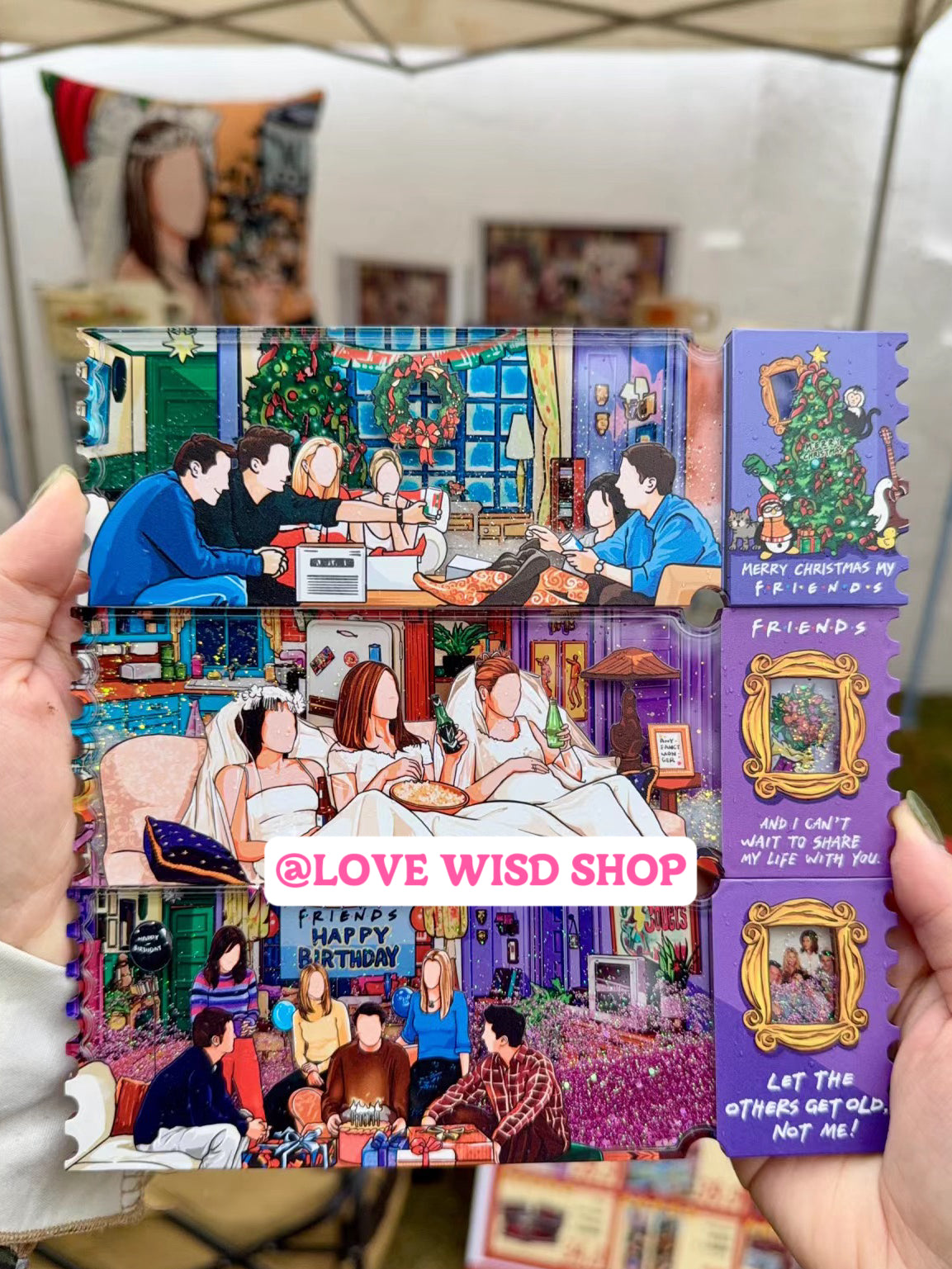 FRIENDS Christmas & Wedding Theme Glitter Magnets