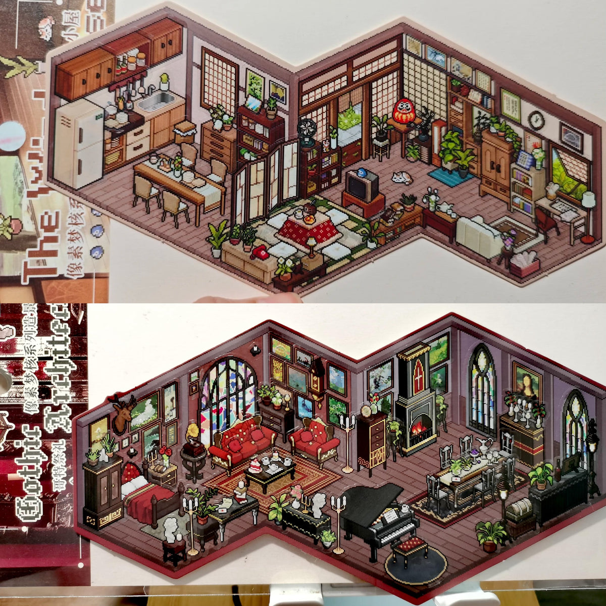 DIY Japan Wafu House Gothic Architecture Laboratory Cyberpunk Room 3D Sticker Scene