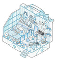 Kawaii Cat Hospital Gothic Cat Home DIY 3D Sticker Scene