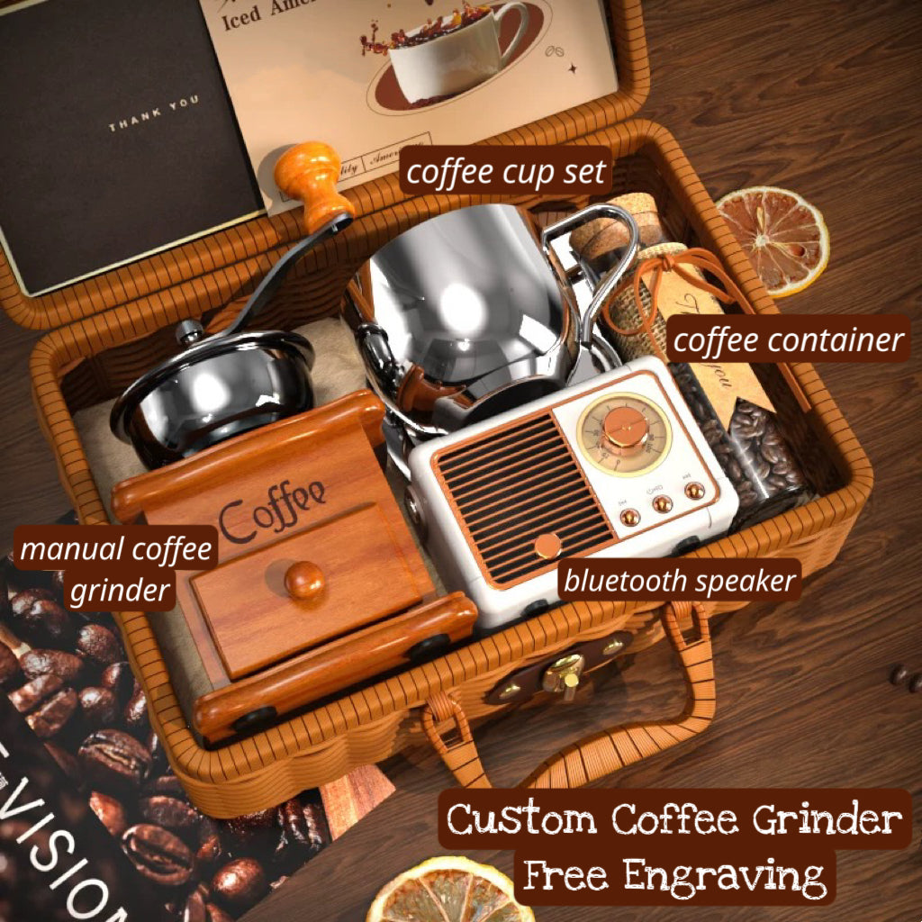 Brew & Bliss Basket,Personalized Coffee Grind Set