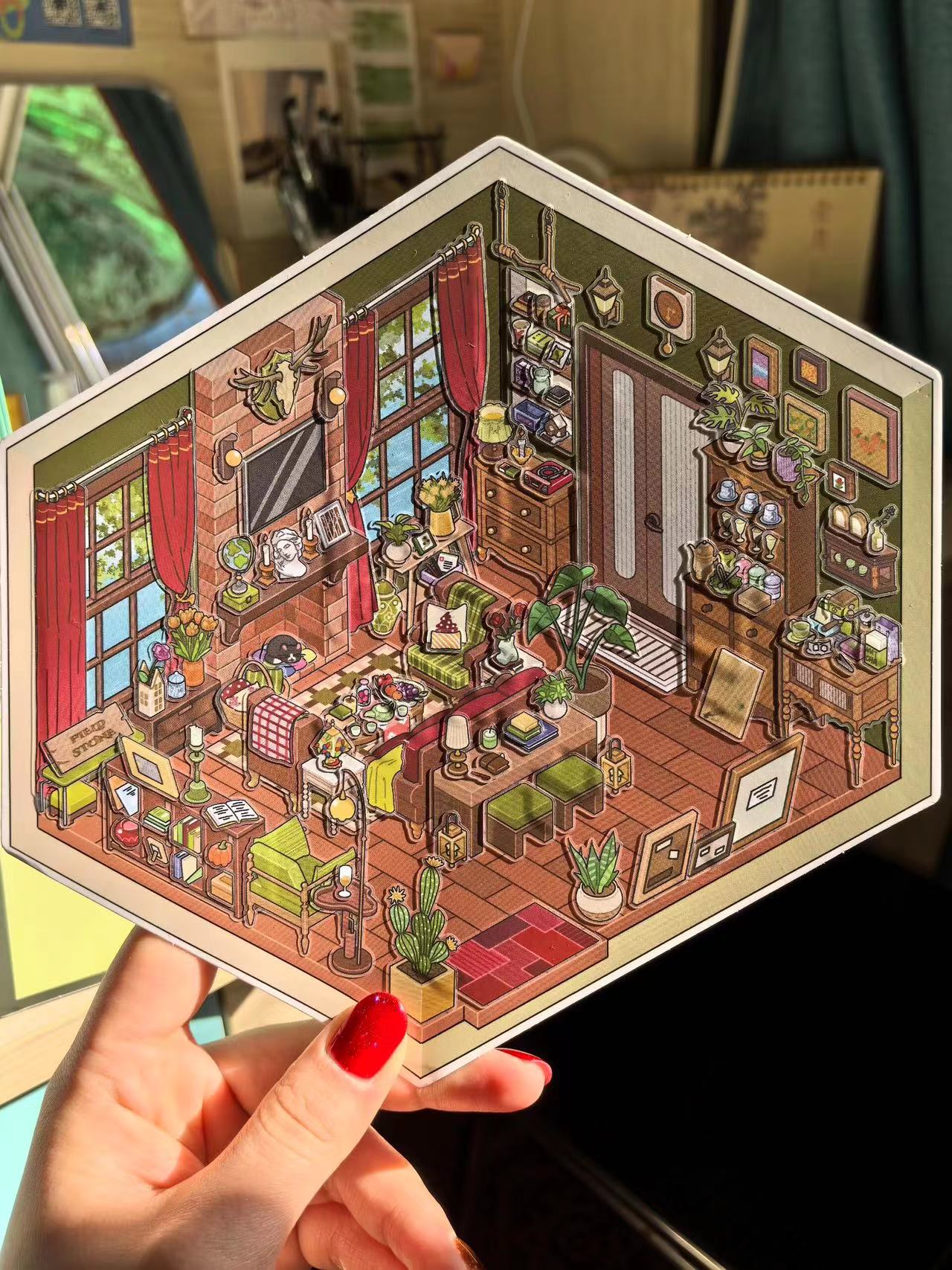 Build a Miniature House Bedroom Sew Shop Living Room Kitchen Bathroom Sticker