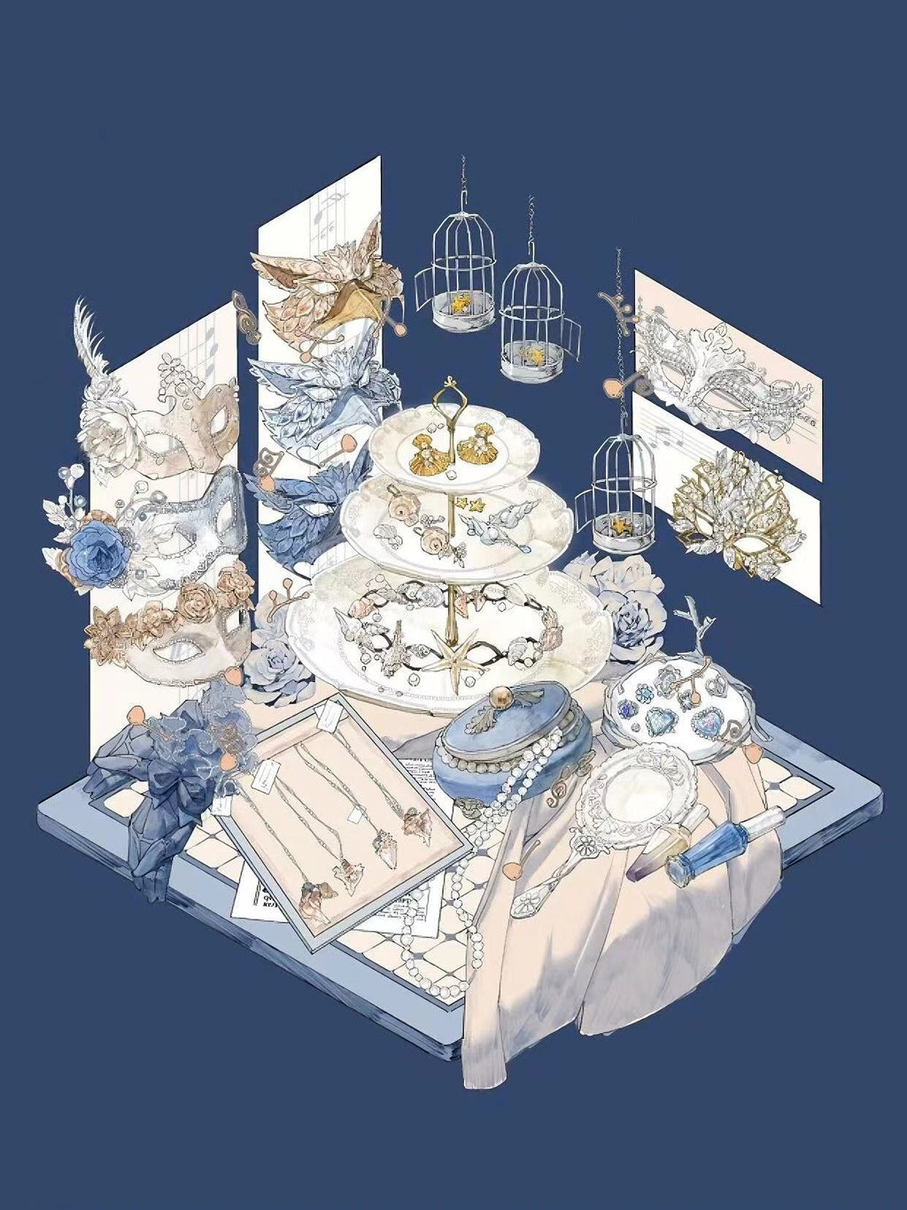 3D Sticker Scene, DIY Vintage Luxury Jewlery