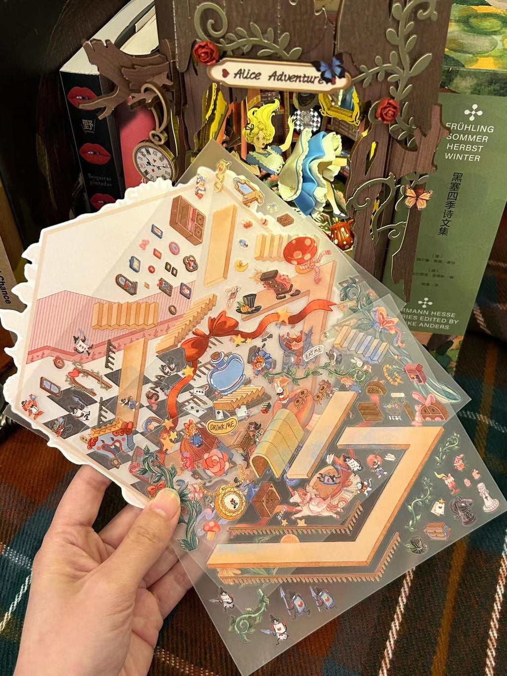 DIY Alice in Wonderland 3D Sticker Scene