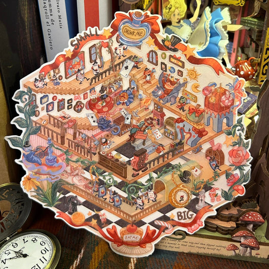 DIY Alice in Wonderland 3D Sticker Scene