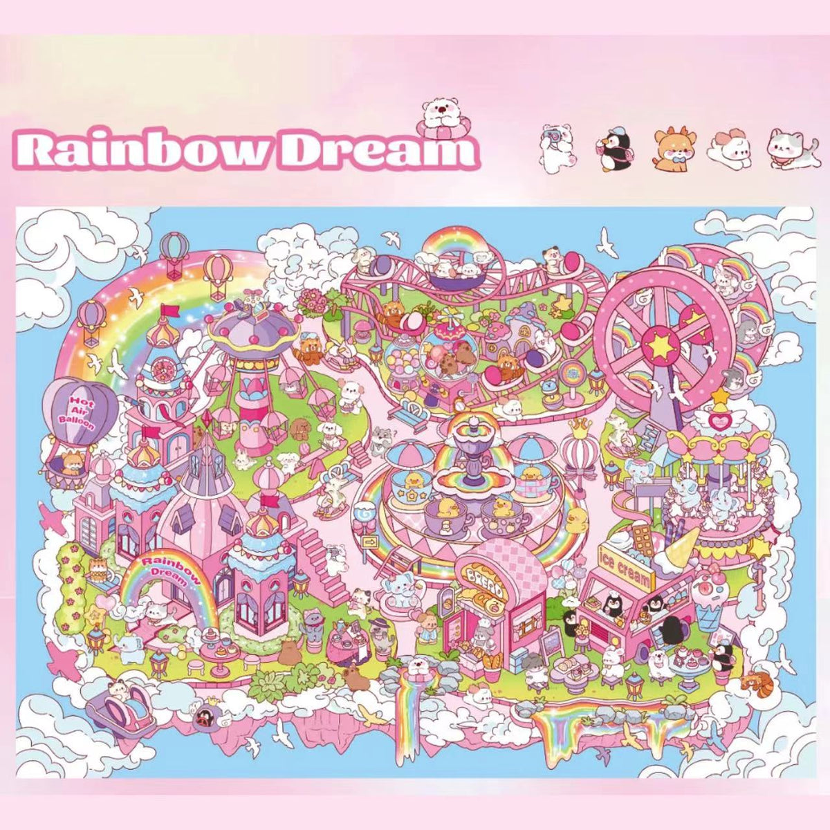 DIY Rainbow Dream Amusement Park Shine 3D Miniature Scene Sticker