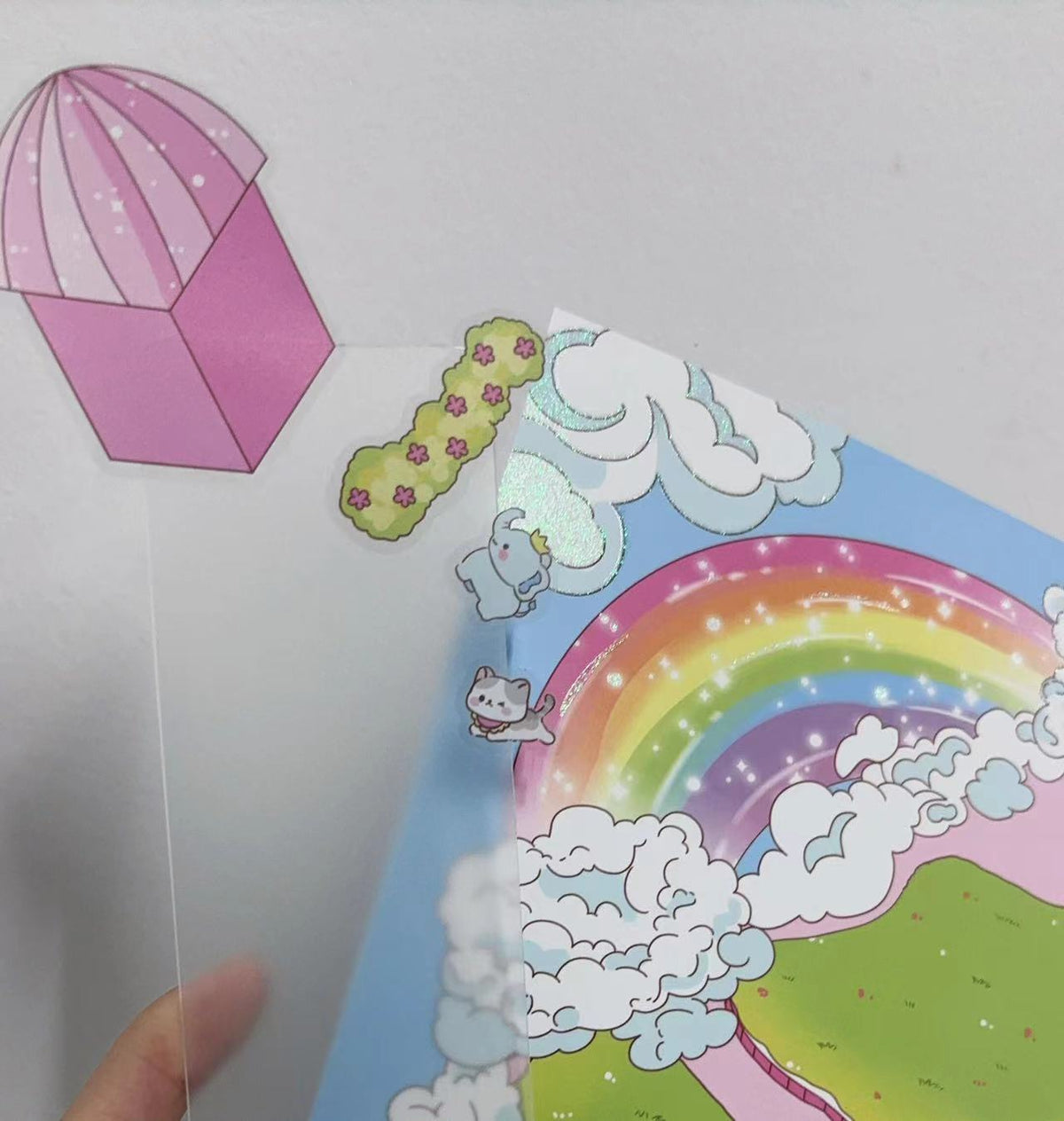 DIY Rainbow Dream Amusement Park Shine 3D Miniature Scene Sticker