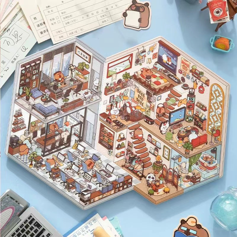 Cartoon Miniature Scene, DIY Capybara Work Diary The Wedding Moment