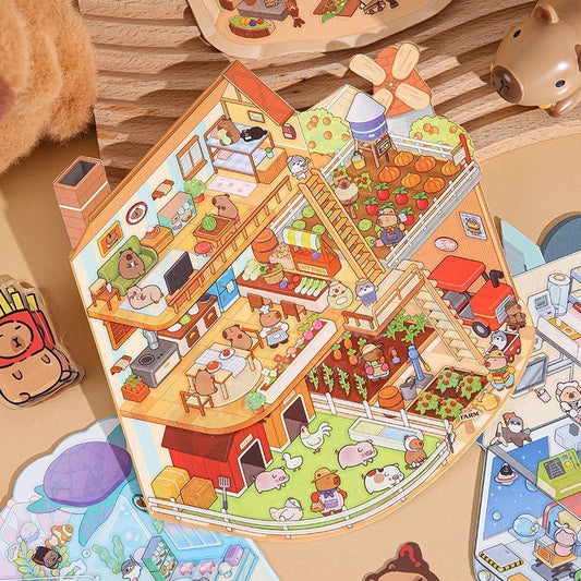 Capybara Farm Landscape Stickers