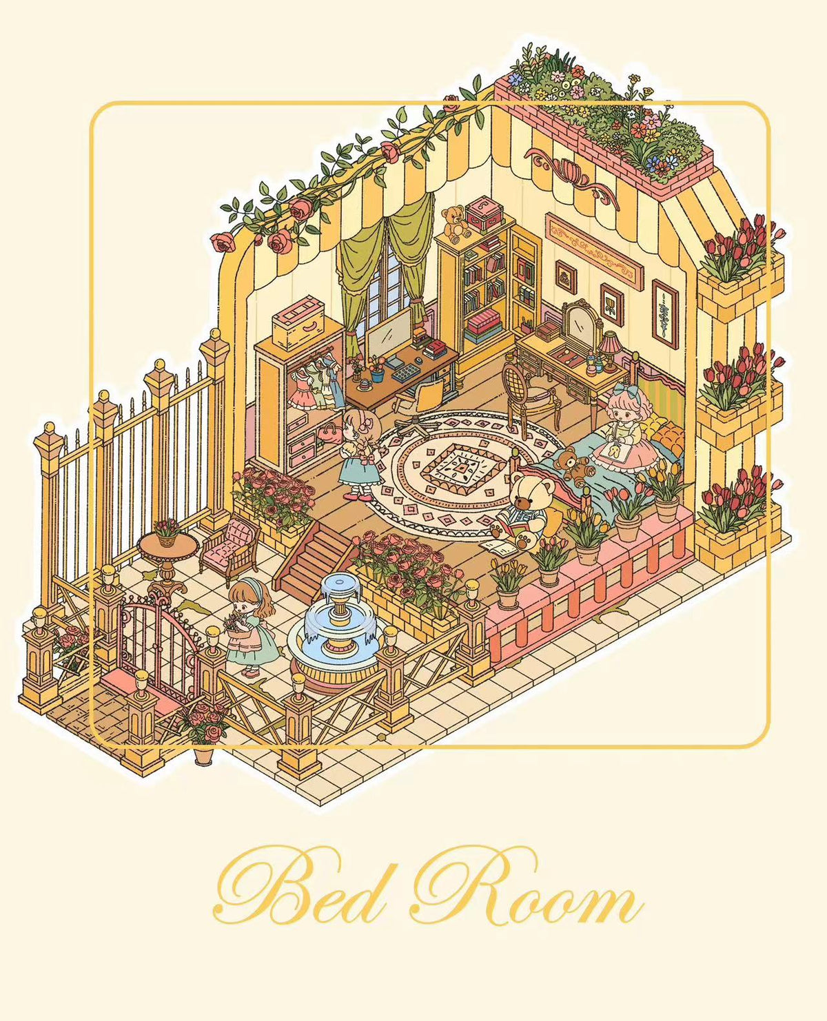 Lolita Style 3D Stickers Scene, DIY Your Own Living Kitchen Bedroom Art Gallery