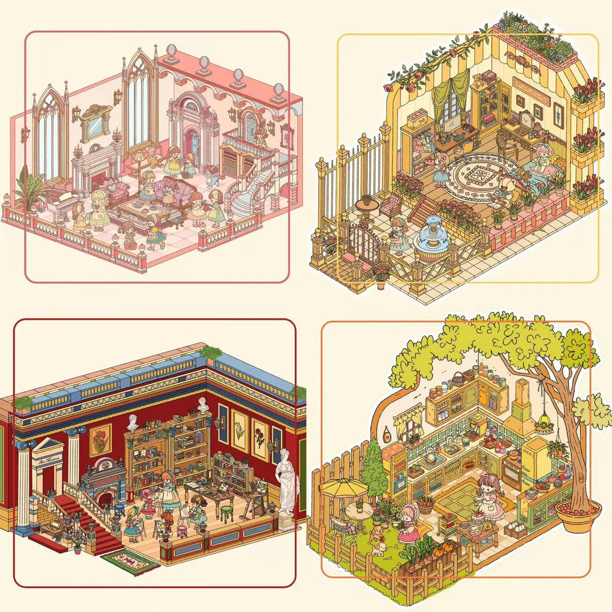 Lolita Style 3D Stickers Scene, DIY Your Own Living Kitchen Bedroom Art Gallery