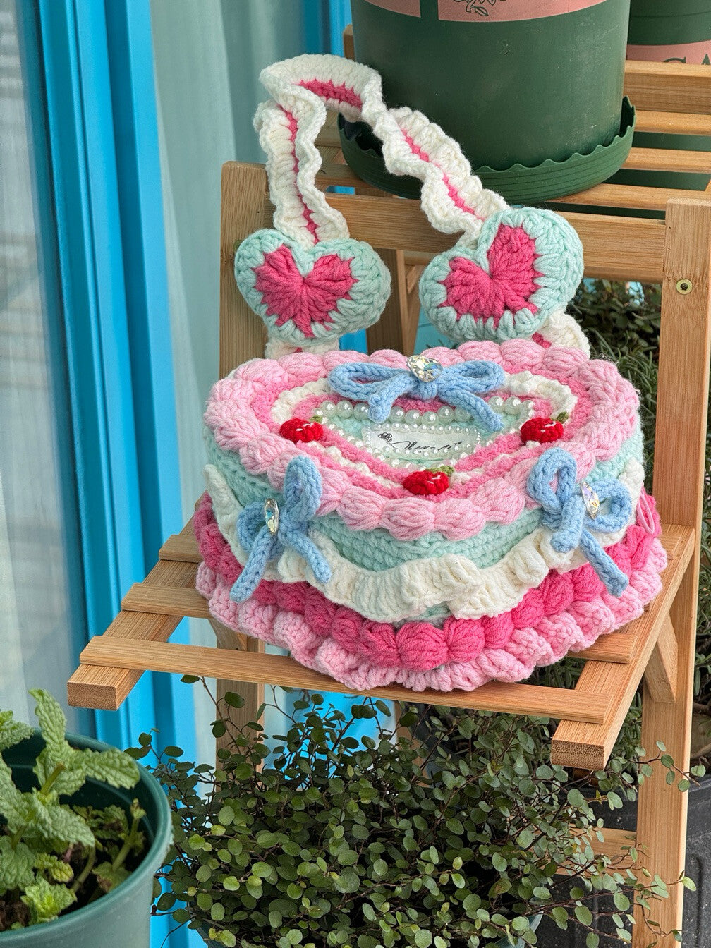 Handmade Heart Cake Crochet Bag