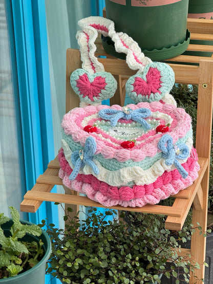 Handmade Heart Cake Crochet Bag