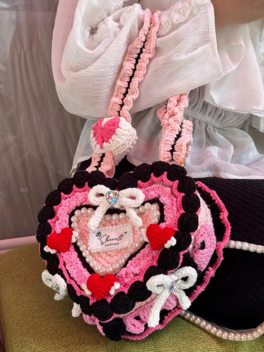 Handmade Heart Cake Crochet Bag