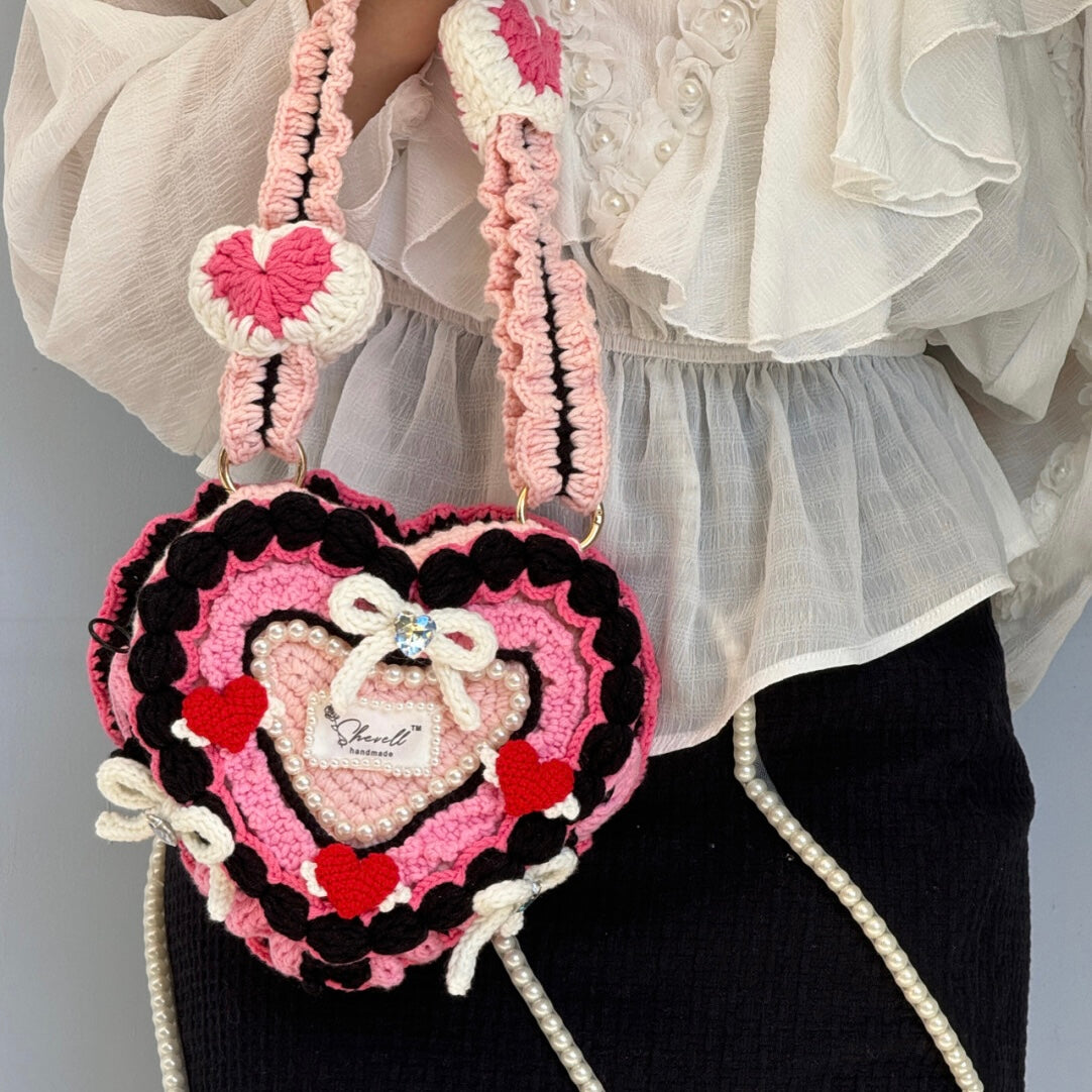 Handmade Heart Cake Crochet Bag