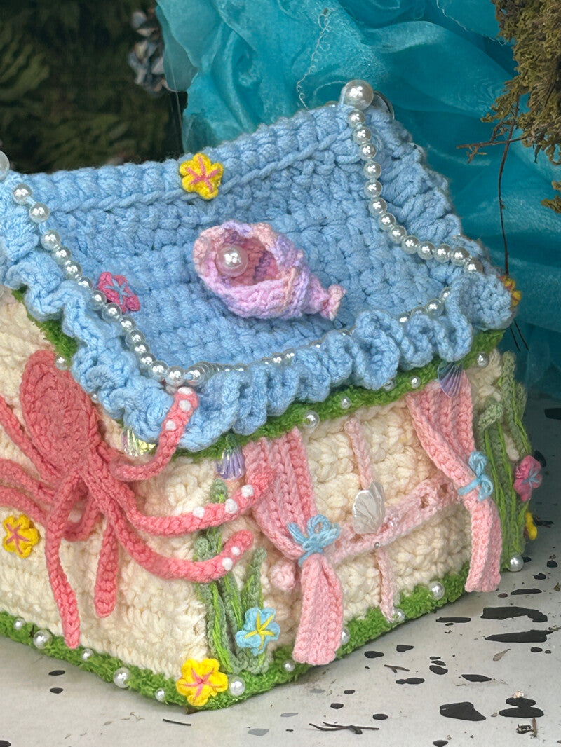 Jellyfish Starfish Ocean House Bag Handmade Soft Crochet Bag