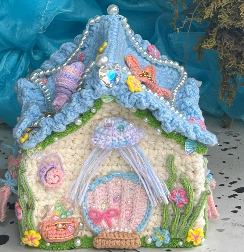 Jellyfish Starfish Ocean House Bag Handmade Soft Crochet Bag