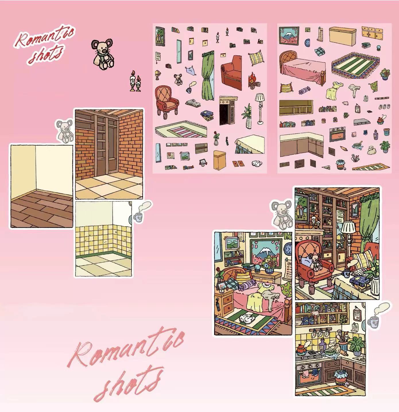 DIY Sakura House Garden Dairy Stickers Creative Crafting