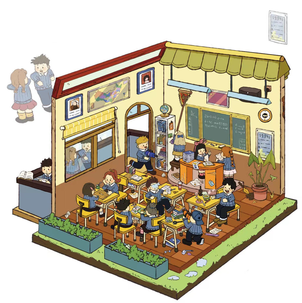 3D Sticker Scene, Make your Own Cozy House Corner Bakery Bookstore Garden