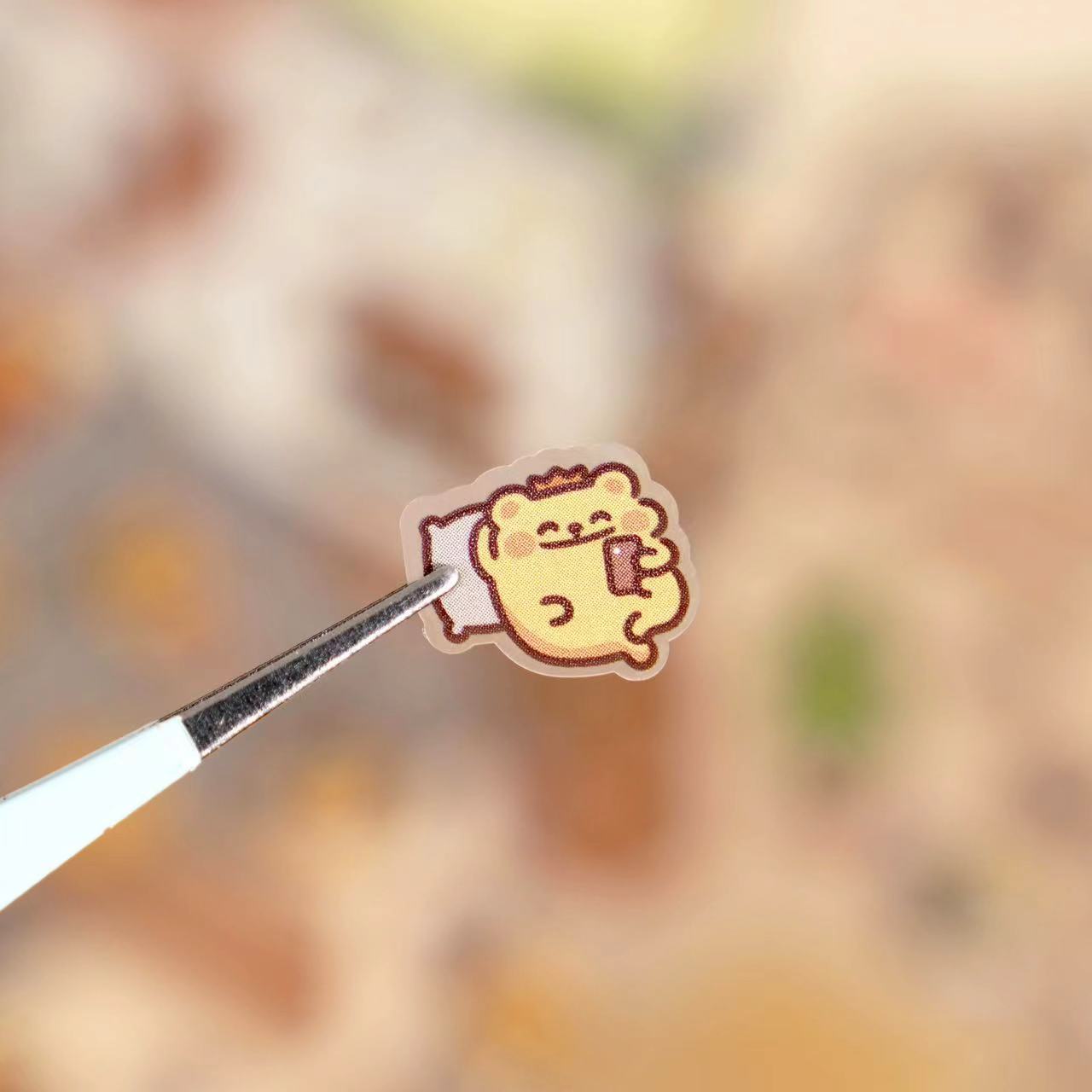 DIY Bear House Work Day Dessert Camping 3D Miniature Sticker Scene