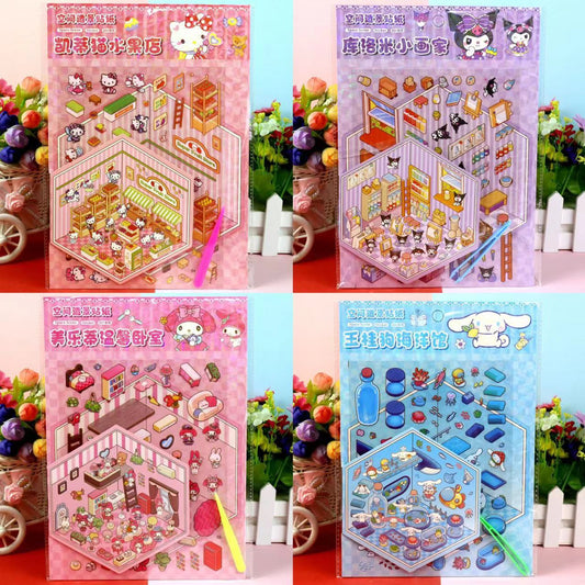 DIY Cute Cartoon 3D Stickers Scene