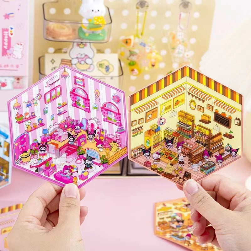 Cute Stickers Scene Kawaii Cartoon 3D Stickers