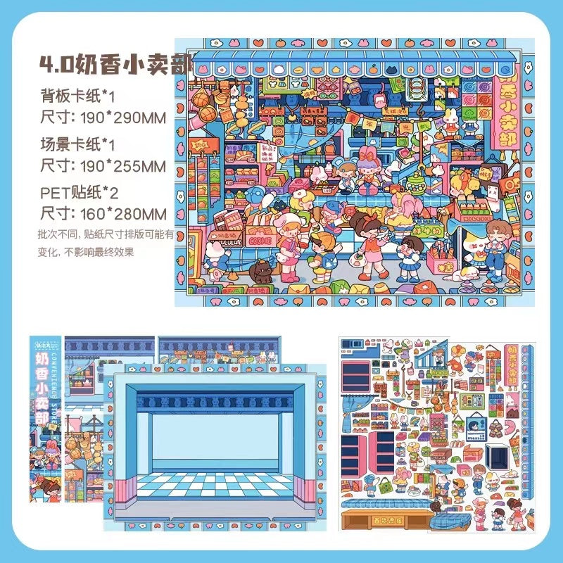 3D Sticker Scene Make Bunny Flower Shop Aerogame Warehouse Spring Tea Party