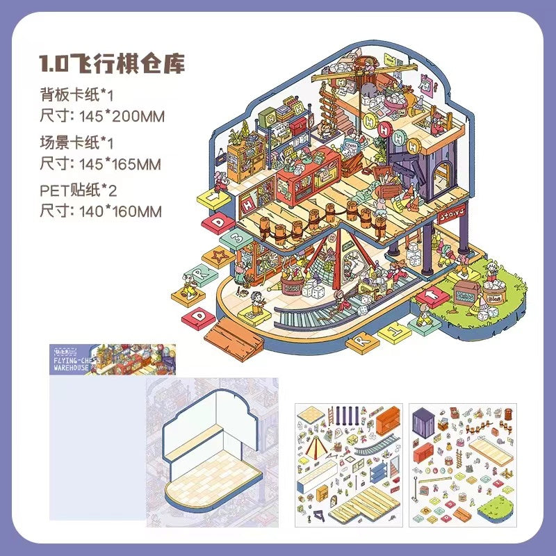 3D Sticker Scene Make Bunny Flower Shop Aerogame Warehouse Spring Tea Party