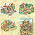 DIY Desert Sanctuary Amusement Park Floating Market Magic Market 3D Sticker Scene