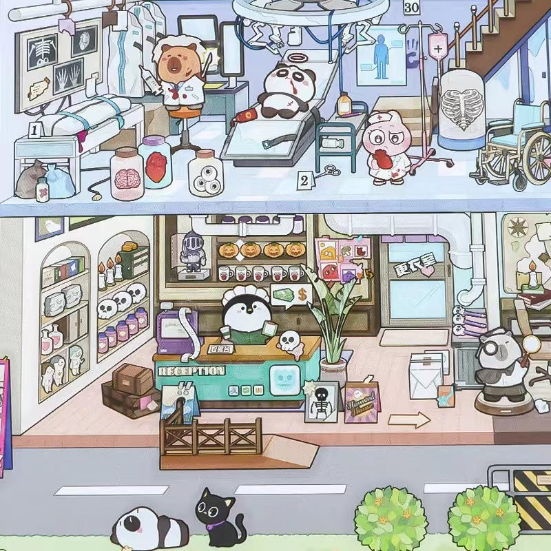 Big Size Sticker Scene! Make Escape Mansion Film Studio Ice Snow World Garden