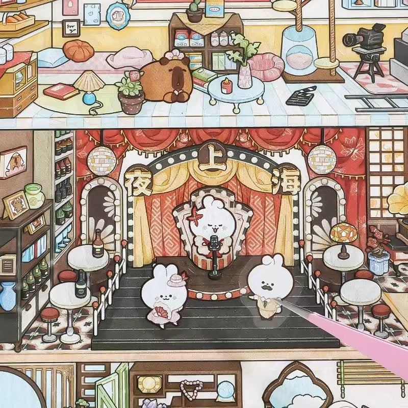 Big Size Sticker Scene! Make Escape Mansion Film Studio Ice Snow World Garden