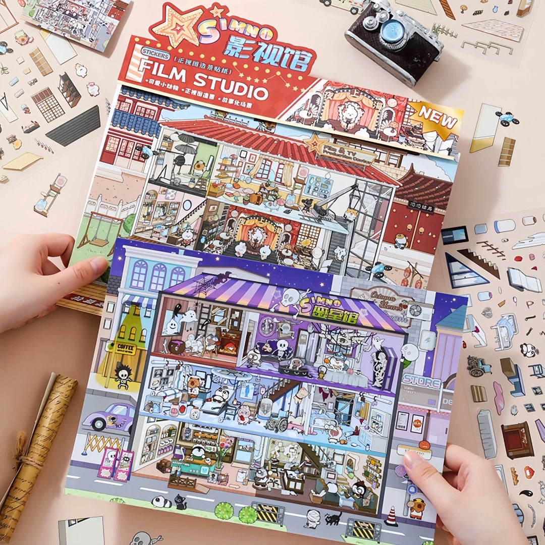 Big Size Sticker Scene! Make Escape Mansion Film Studio Ice Snow World Garden