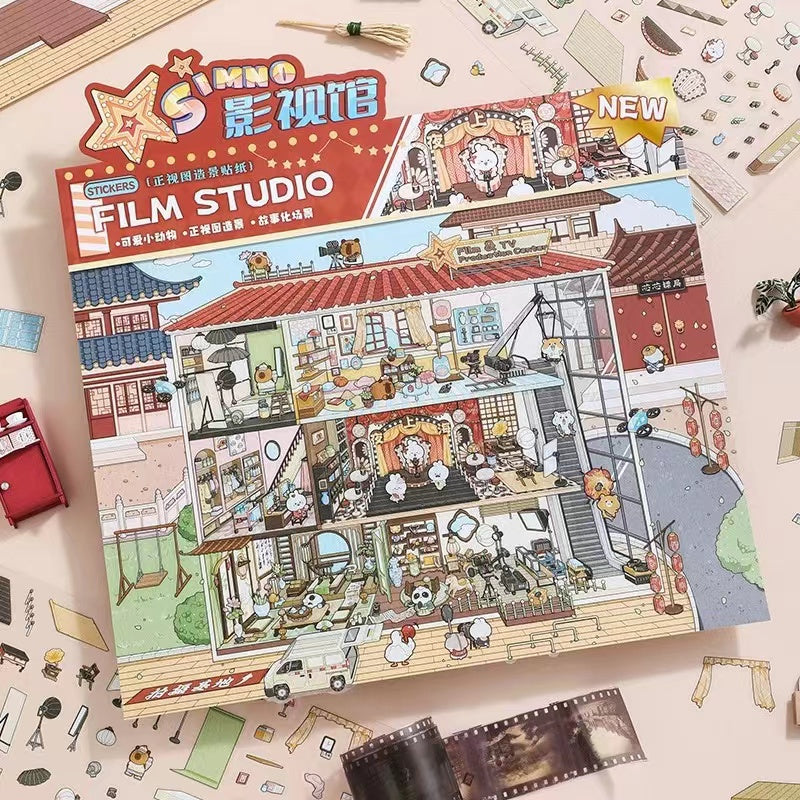 Big Size Sticker Scene! Make Escape Mansion Film Studio Ice Snow World Garden