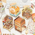 DIY Bread Baking Store Coffee & Book  Landscape Miniature DIY Sticker