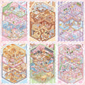 Create 3D Triple-Fold House Stickers Capybara Hot Spring Gourmet Hut Panda Courtyard