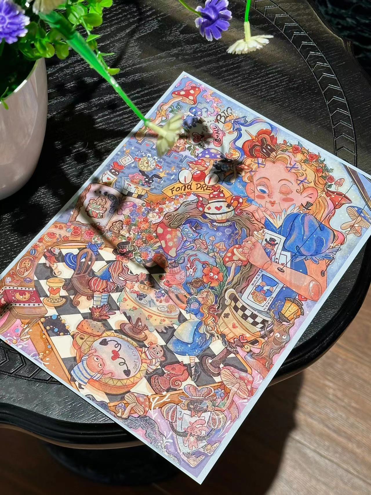 Big Size Sticker Scene DIY Alice's Dream Cat Park Mobile Castle Book Shop
