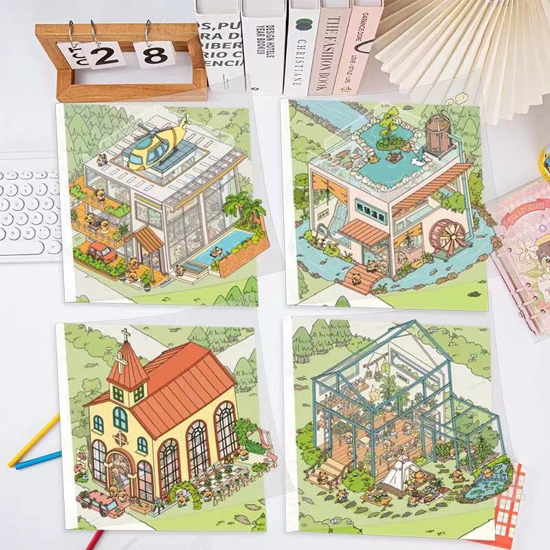 Double Layerd Sticker Scene Create Wedding Chapel Pool Villa Flower Park