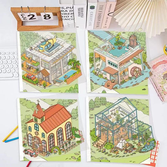 Double Layerd Sticker Scene Create Wedding Chapel Pool Villa Flower Park