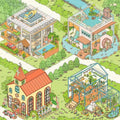 Double Layerd Sticker Scene Create Wedding Chapel Pool Villa Flower Park