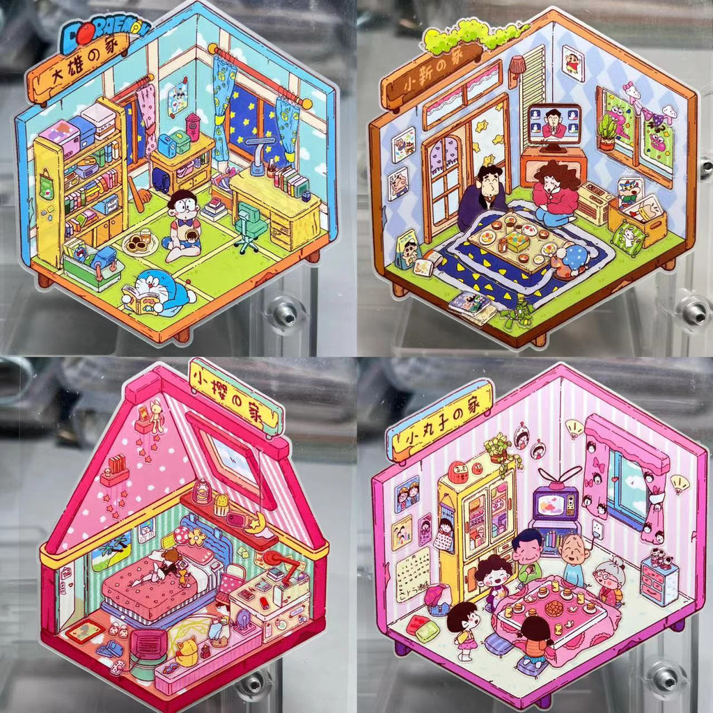 DIY Japanese Anime 3D Miniature House Sticker Scene
