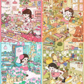 DIY Sweetie Cake illustrated Bookstore Flower Shop Kitchen 3D Sticker Scene