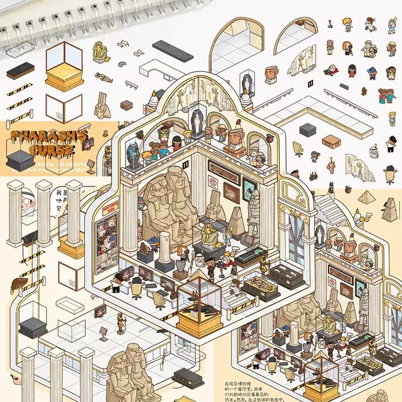 3D Sticker Scene: Secret Sacrifice Pharaoh's Curse Vintage Shop Horror Hospital