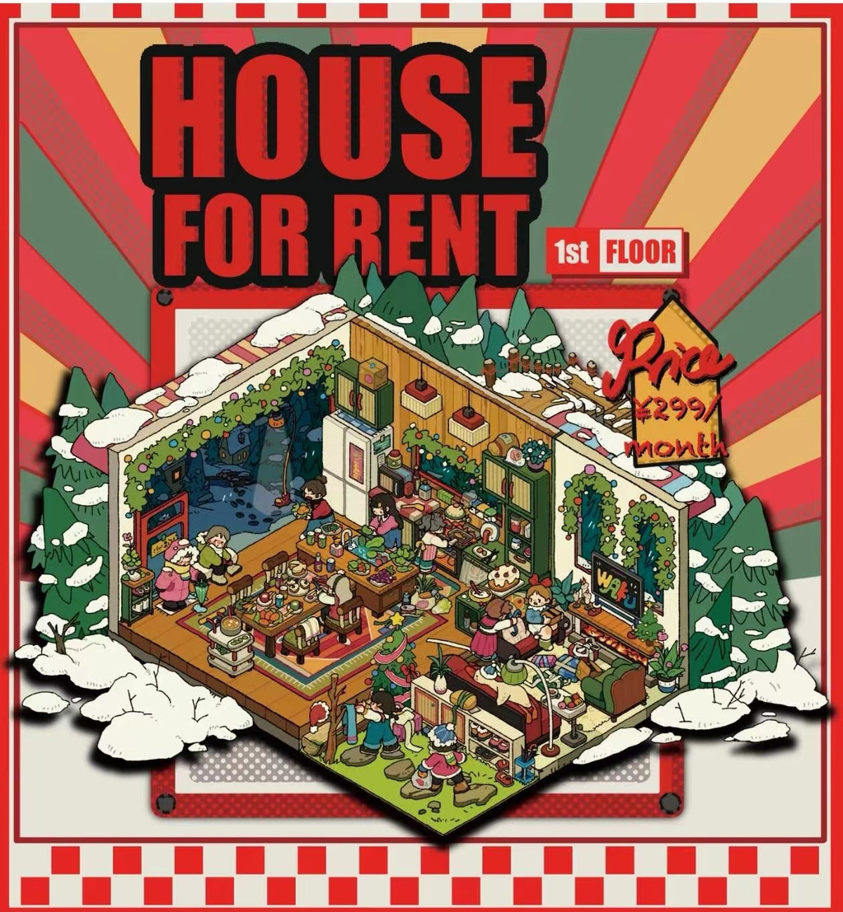 DIY 3D Scene Stickers: Make A Record Shop|Parcel Hub|Outdoor Gear Shop|Christmas House